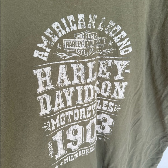 Harley Davidson Military green Milwaukee crewneck graphic t-shirt size 2X - Picture 5 of 5